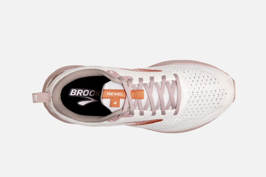 Brooks Revel 4 Road Running Shoes Womens White/Gold 637501-BMC